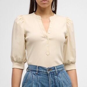 Veronica Beard Coralee Top Limestone Size XL